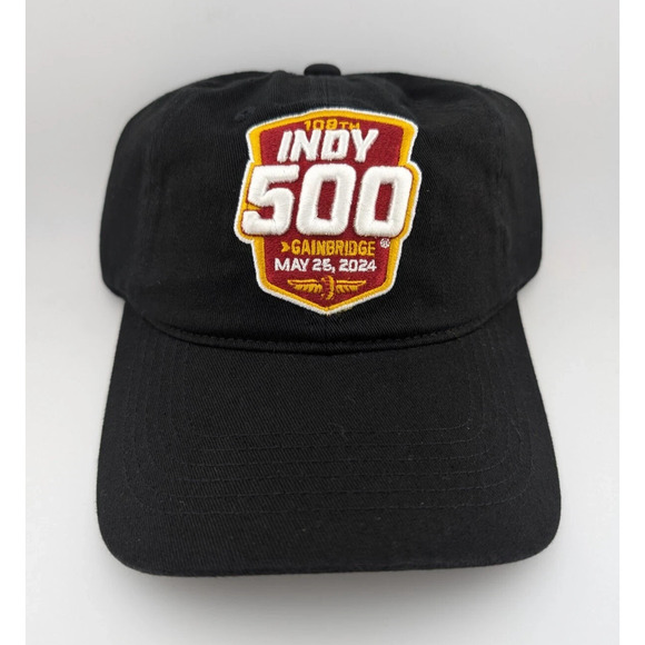IndyCar Hat Slouch 2024 Indianapolis 108th Indy 500 Gainbridge Black Adjustable - Picture 2 of 5